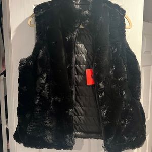 Reversible faux fur vest
